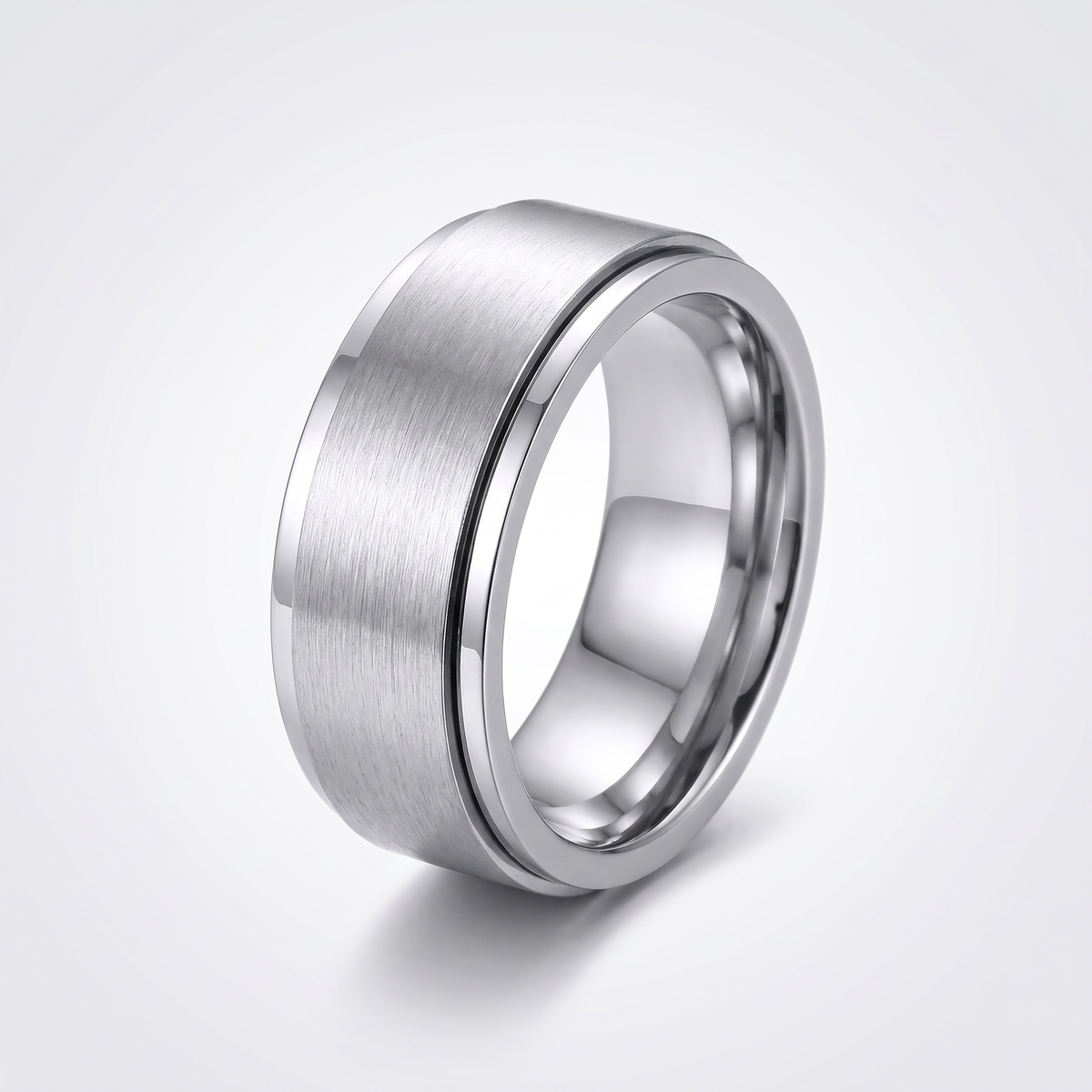 Bague Anti-Stress Homme en Acier Inoxydable