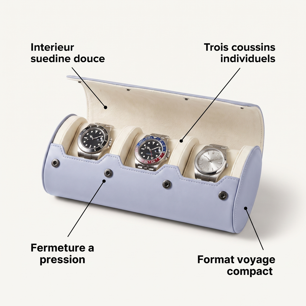 Étui à montres en cuir