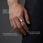 Bague Anti-Stress Homme en Acier Inoxydable